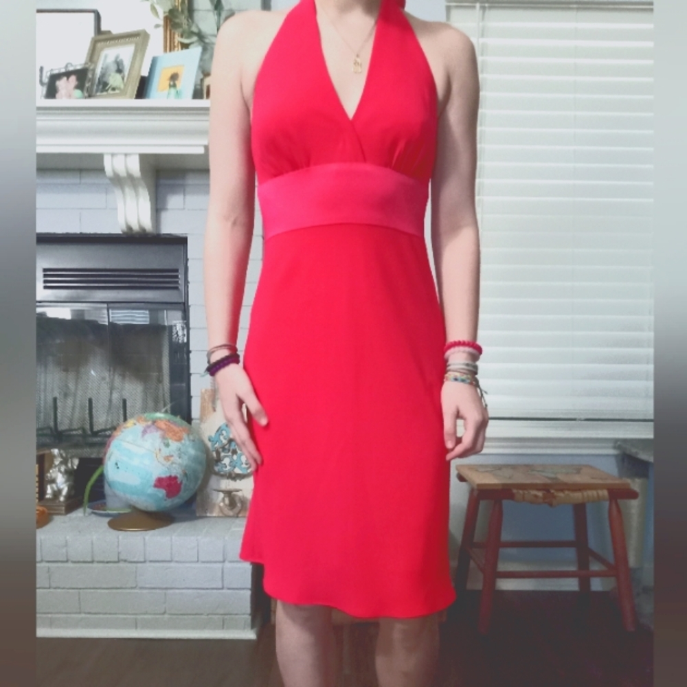 Jones New York Dress, show stopping Hot Red/Not Quite Magenta